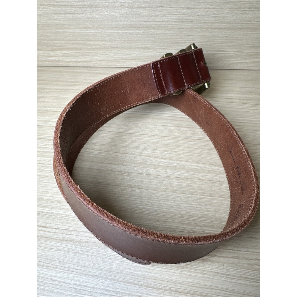 Fossil Womens Brown Leather Belt Gold Buckle Medium Leather Adjustable Solid - Picture 12 of 15